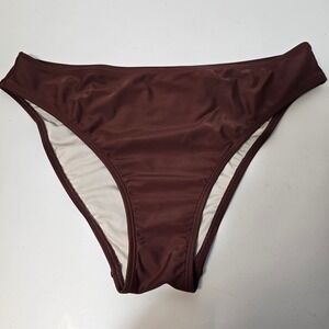 Cupshe Women Size Large Bikini Swimsuit‎ Bottoms Brown Cheeky Brazilian Hipster